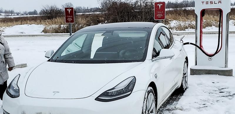 winter travel in tesla