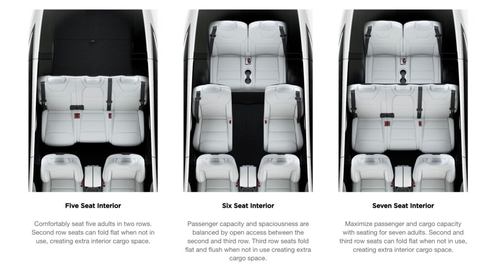 tesla model x seating configurations