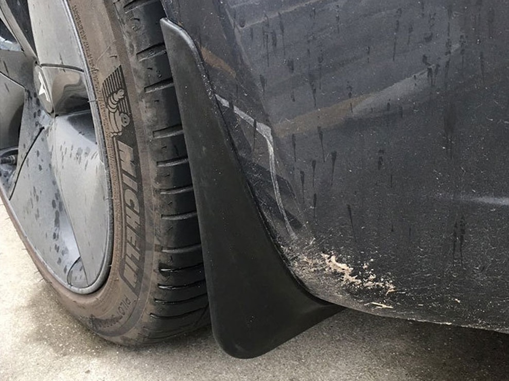 tesla with mud guards