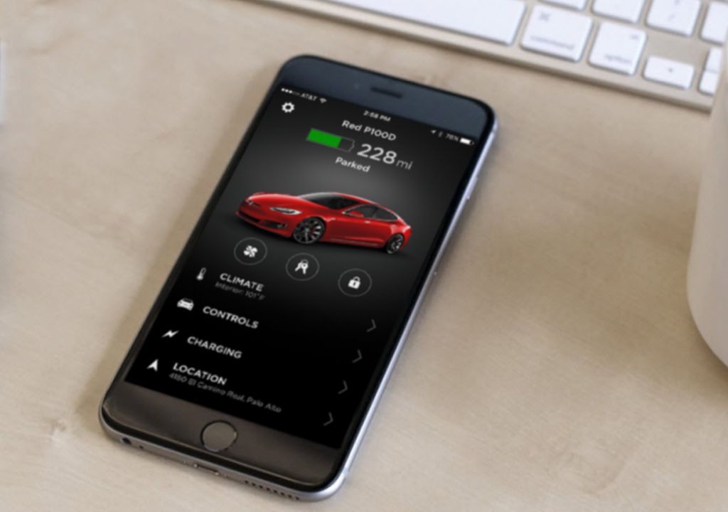 tesla mobile app picture