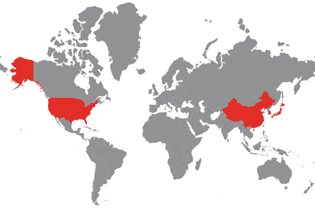 map of countries where tesla batteries are made